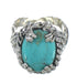 Genuine Sterling Silver And Turquoise Ring Size 6-1/2 RX62024